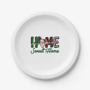 Christmas Home Sweet Home Paper Plate