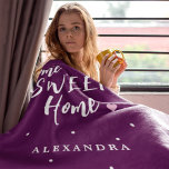 Christmas home sweet home Santa hat custom name Fleece Blanket<br><div class="desc">Casual typography home sweet home script with a little heart and Santa hat making a festive Christmas holidays pretty cosy purple pink throw blanket. Personalise it with your name! It can be a chic decor for you or your family during the holidays or a nice keepsake Christmas gift for friends...</div>