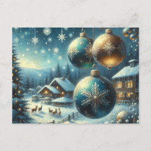 Christmas Home with Christmas Tree 6 Postcard