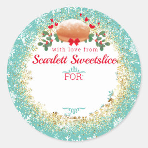 Christmas homemade bread baking bakery to from classic round sticker