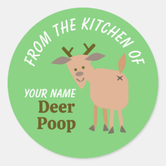 Christmas Homemade Food Gifts Funny Deer Poop Classic Round Sticker