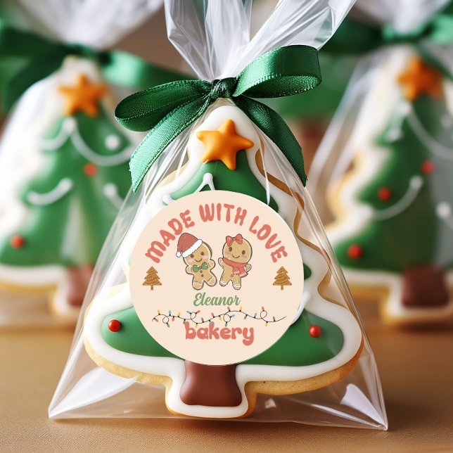 Christmas Homemade Gingerbread Bakery Classic Round Sticker (Creator Uploaded)