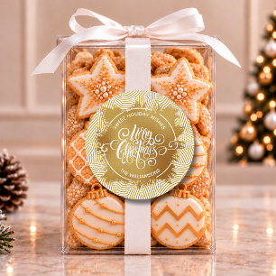 Christmas Homemade Holiday Baking Gold Classic Round Sticker