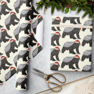 Christmas Honey Badger Badass Santa Wrapping Paper
