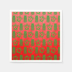 Christmas Honu And Tiki Napkin