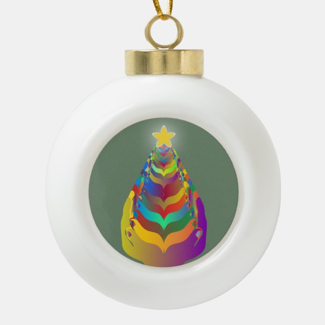 Christmas Hope and Togetherness Ceramic Ball Christmas Ornament (Front)