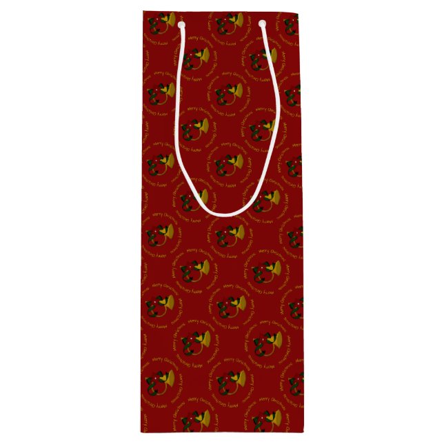 Christmas Horn-Red-Wine Gift Bag (Front)