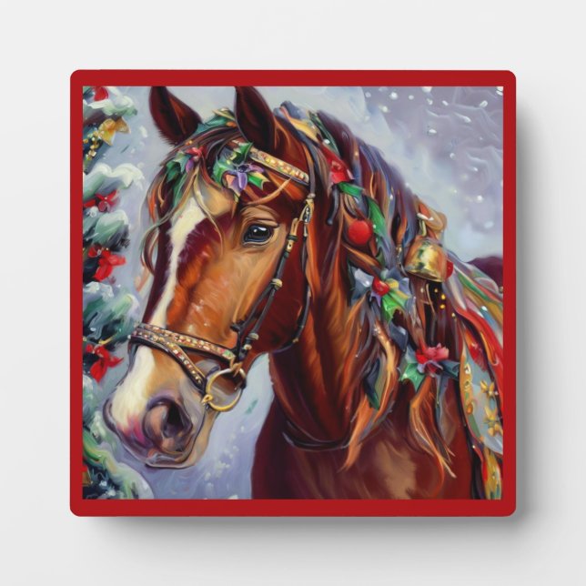 Christmas Horse 2 Plaque (Front)