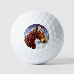 Christmas Horse (3) Golf Balls