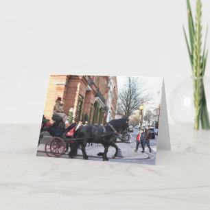 Christmas Horse and Carriage Sloane Square London Card