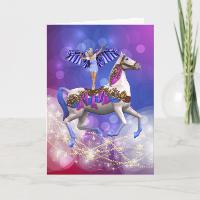 Christmas Horse and Faerie Card (Front)
