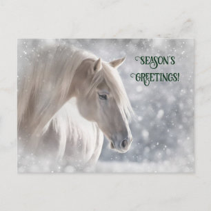 Christmas Horse and Snow Postcard