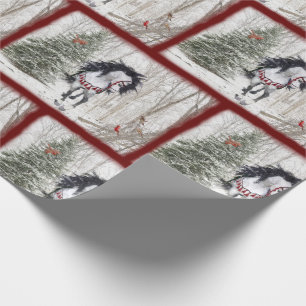 Christmas Horse & Cardinals Wrapping Paper