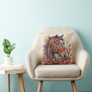 Christmas Horse Cushion