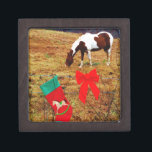 Christmas Horse Gift Box<br><div class="desc">Christmas Horse Photo by Sandy Closs "Kissing under the mistletoe" , " Christmas Horse ",  Mistletoe ,  "funny horse""horse at christmas""christmas horse", christmas, ,  xmas horse,  horses</div>