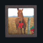 Christmas Horse Gift Box<br><div class="desc">Christmas Horse Photo by Sandy Closs "Kissing under the mistletoe" , " Christmas Horse ",  Mistletoe ,  "funny horse""horse at christmas""christmas horse", christmas, ,  xmas horse,  horses</div>