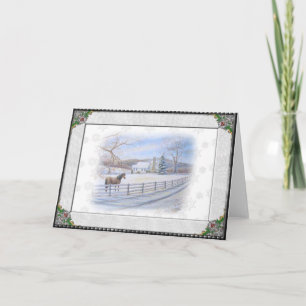 Christmas horse holiday card