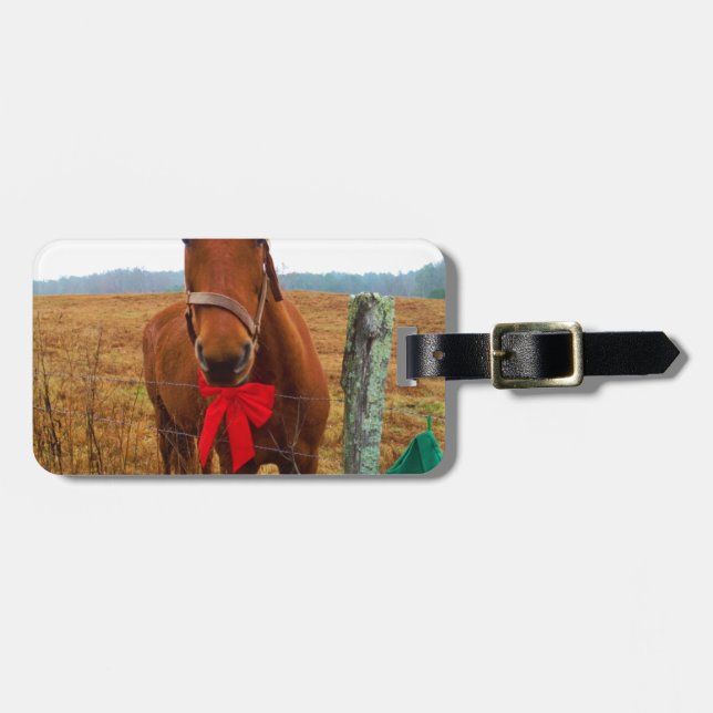 Christmas Horse Luggage Tag (Front Horizontal)