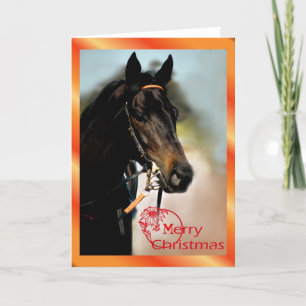 Christmas horse Merry Christmas animal xmas Holiday Card