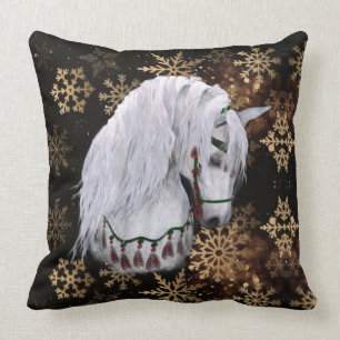 Christmas Horse Throw Pillow