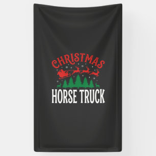 Christmas Horse Truck Santa Sleigh Banner