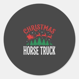 Christmas Horse Truck Santa Sleigh Classic Round Sticker