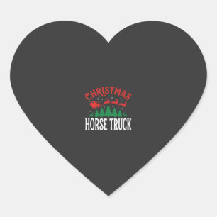 Christmas Horse Truck Santa Sleigh Heart Sticker