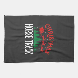 Christmas Horse Truck Santa Sleigh Tea Towel