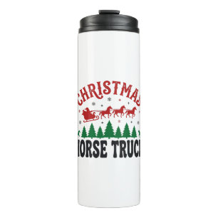 Christmas Horse Truck Western Santa Sleigh Design Thermal Tumbler