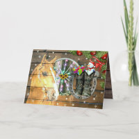 Christmas Horse Wagon Wheel Cowboy Boots Garland H
