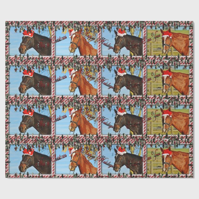 Christmas Horse Wrapping Paper (Flat)