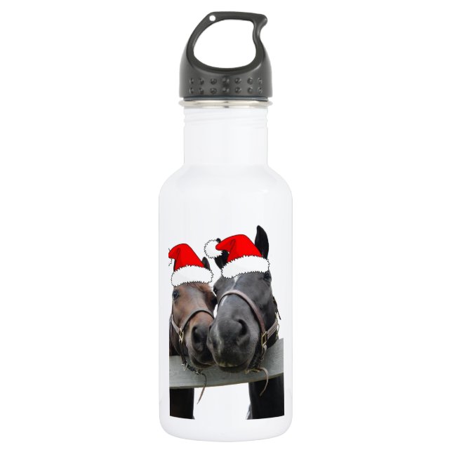 Christmas Horses 532 Ml Water Bottle (Front)
