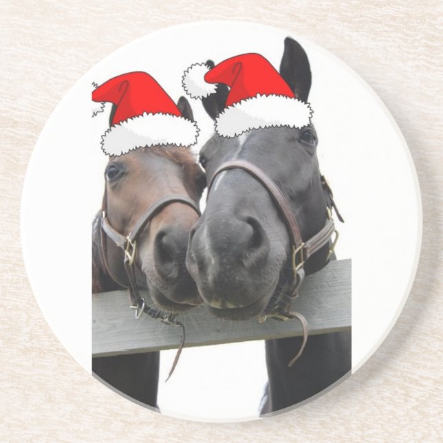 Christmas Horses Coaster (Front)
