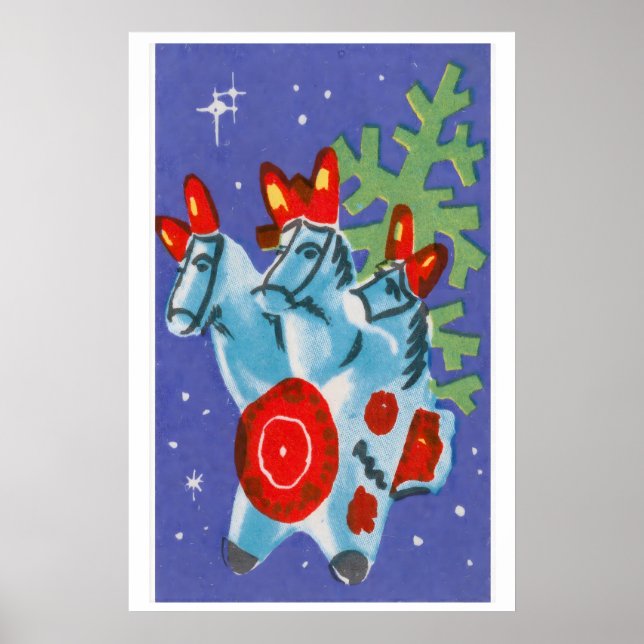 Christmas Horses - Matchbox Print - Aesthetic Wall (Front)