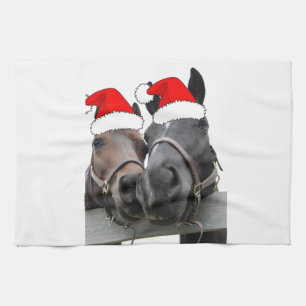 Christmas Horses Tea Towel