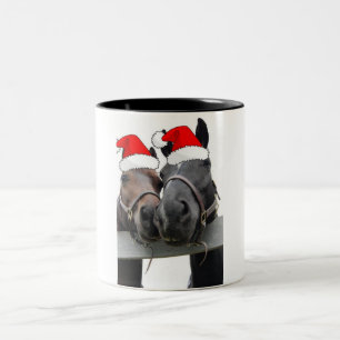 Christmas Horses Two-Tone Coffee Mug