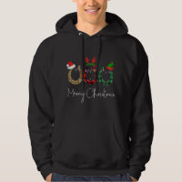 Christmas Horseshoe Leopard Plaid Santa Hat Horse