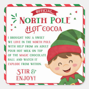 Christmas Hot Chocolate bomb Gift sticker for kids