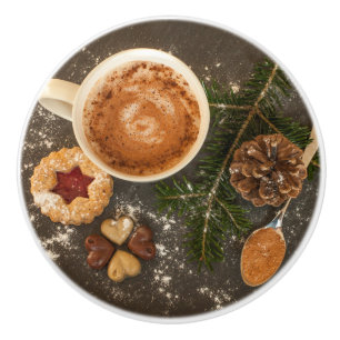 Christmas Hot Chocolate Ceramic Knob