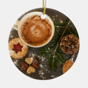 Christmas Hot Chocolate Ceramic Ornament