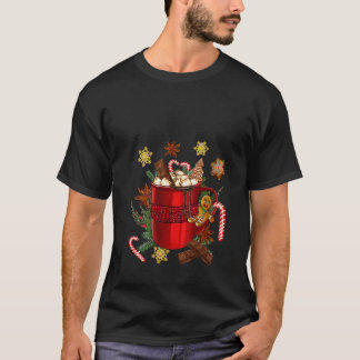 Christmas Hot Chocolate Coffee Cup With Gingerbrea T-Shirt