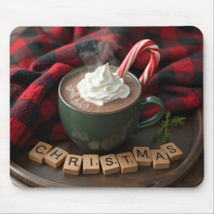 Christmas Hot Chocolate With Candy Cane Mouse Pad