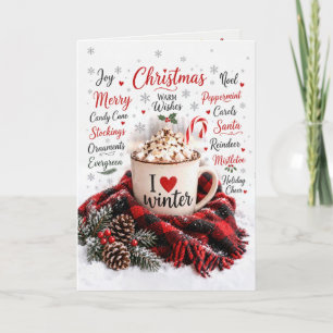 Christmas Hot Chocolate with Word Cloud Card
