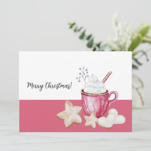 Christmas Hot Cocoa And Cookies Watercolor Invitation