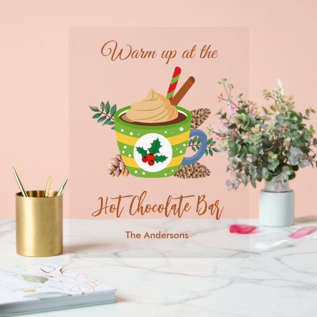 Christmas Hot Cocoa Chocolate Bar Sign Poster (Wedding)