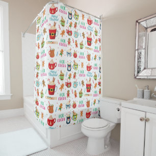 Christmas Hot Cocoa, Ginger Cookies Shower Curtain