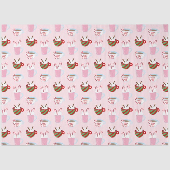 Christmas Hot Cocoa Pattern Tissue Paper (Front)