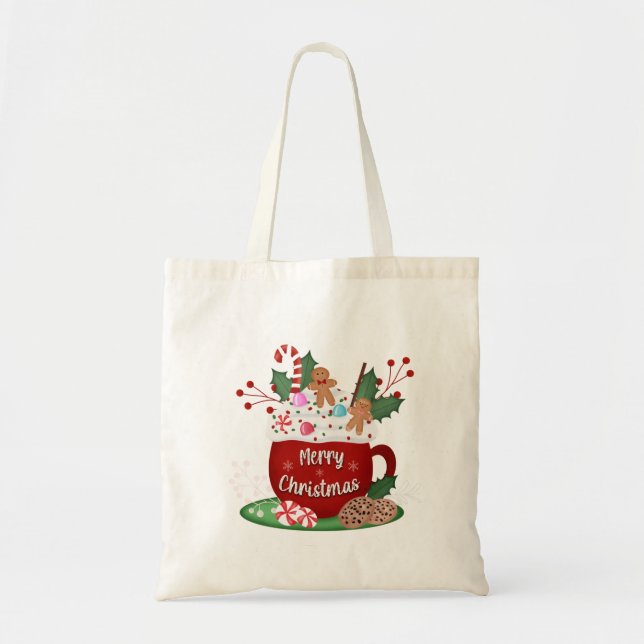 Christmas Hot Cocoa Tote Bag (Front)