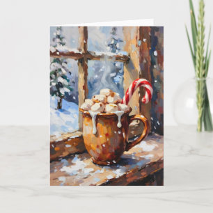Christmas Hot Cocoa with Roasted Marshmallows Holiday Card