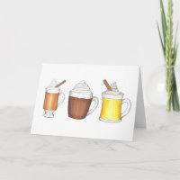Christmas Hot Egg Nog Cocoa Buttered Rum Drinks